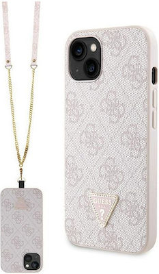 Guess Plastic / Metallic Back Cover with Strap Pink (iPhone 14Apple iPhone 14)