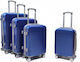 Playbags Travel Suitcases Hard Blue Maximum Height 75cm with 4 Wheels Set of 4pcs