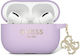 Guess Glitter Triangle Charm Silicone Case Purp...