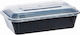 THalassinos Disposable Plastic Tableware 1100ml Black 50pcs