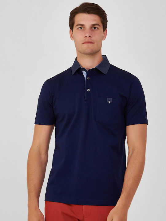 Kaiserhoff Ανδρικό T-shirt Κοντομάνικο Polo Navy Μπλε