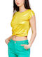 Fracomina Women's Summer Blouse Sleeveless Yellow