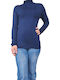 Remix Damen Bluse Langärmelig Rollkragenpullover Marineblau