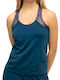 Lucky In Love Women's Athletic Blouse Sleeveless Blue