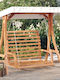 Garten- Und Veranda- Schaukeln Polyrattansessel mit Gestell Hölzernes Braune Traglast bis 110kg 175x101x161.5cm