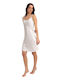 Lydia Creations Winter Satin Women's Nightdress White