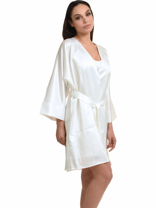 Miss Rosy Summer Women's Robe with White Nightgown