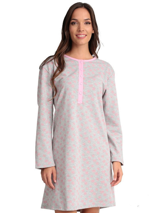 Lydia Creations Winter Fleece Women's Nightdress Pink