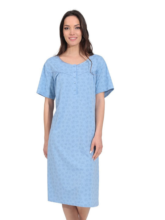 Lydia Creations Women's Summer Nightgown Light Blue