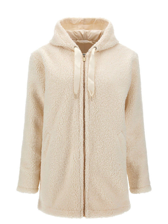 Freddy Women's Cardigan with Zipper Beige