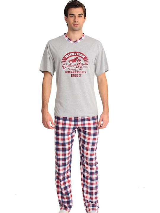 Lydia Creations Men's Summer Pajama Blouse Gray