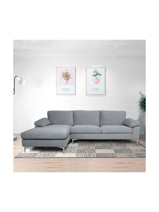 Alex Γωνιακός Καναπές με Δεξιά Γωνία Γκρι 264x132x75εκ.