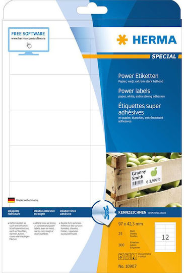 Herma 300 Self-Adhesive Rectangular A4 Labels 97x42.3mm