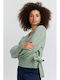 ICHI Women's Long Sleeve Sweater Green