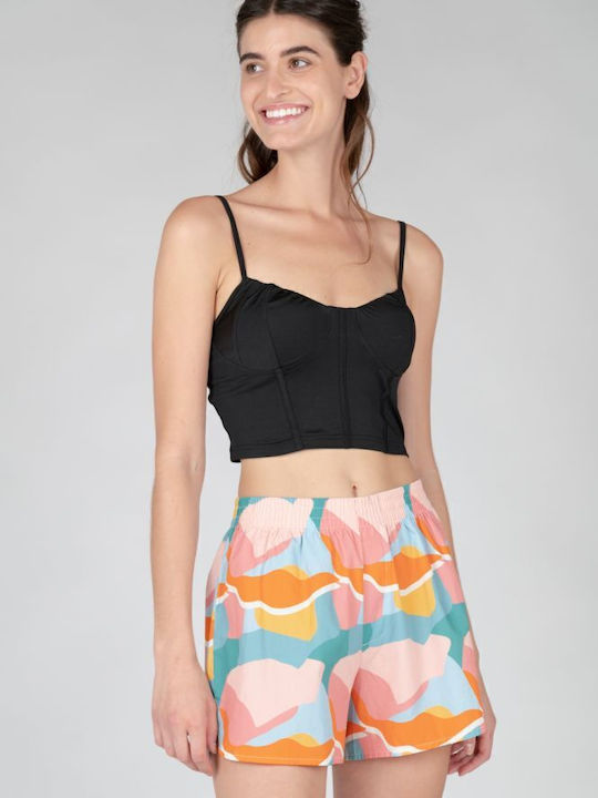 Γυναικείο Καλοκαιρινό Crop Top με Τιράντες Μαύρο