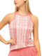 Lucky In Love Women's Athletic Blouse Sleeveless Pink