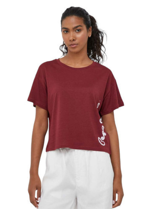 Pepe Jeans Feminin Tricou Burgundy