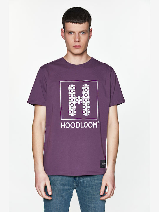 HoodLoom Ανδρικό T-shirt Κοντομάνικο Μωβ