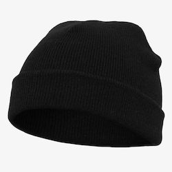 Yupoong Beanie Unisex Σκούφος Πλεκτός σε Μαύρο χρώμα