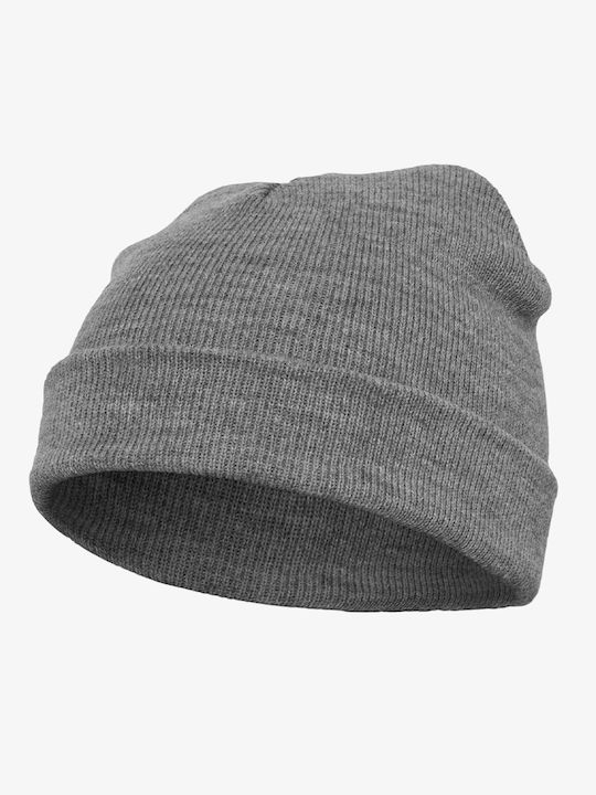 Yupoong Beanie Unisex Σκούφος Πλεκτός σε Γκρι χρώμα