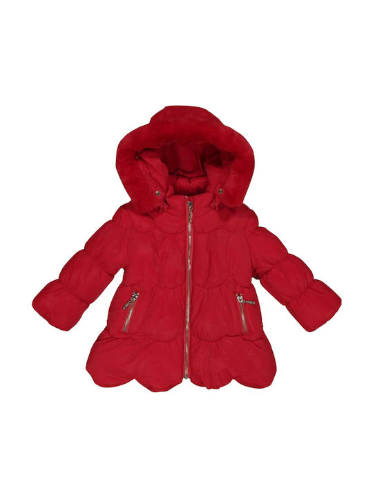 Birba Trybeyond Girls Casual Jacket Red with Lining & Ηood