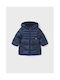 Mayoral Girls Quilted Coat Navy Blue with Ηood