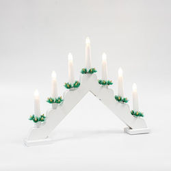 Eurolamp Christmas Wood White Candlestick 39x30cm