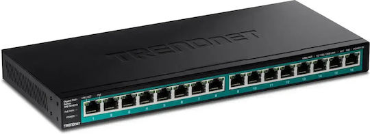 Trendnet Unmanaged L2 PoE+ Switch με 16 Θύρες Ethernet