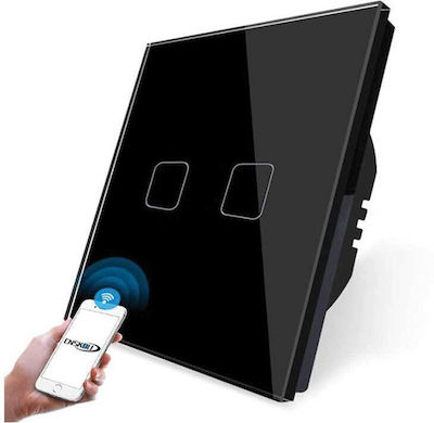 Elmark Recessed Electrical Lighting Wall Switch Wi-Fi Connected with Frame Touch Button Black