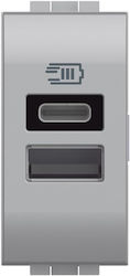 Bticino Power Socket with 2 USB Ports Bticino Power Socket with 2 USB Ports