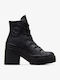 Chuck 70 De Luxe Ghete Dama Bocanci De Piele Cu Toc Înalt Negri