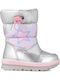 Kids Snow Boots with Zipper Silver