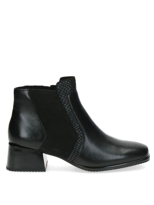 Caprice Leather Women's Ankle Boots Black