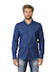 Devergo Men's Shirt Long Sleeve Denim Blue