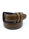Wide Men's Belt Leather Brown