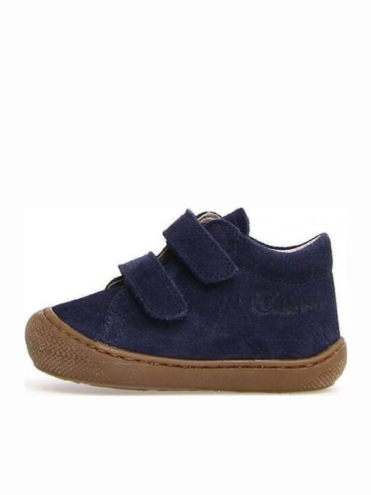 Suede Παιδικά Μποτάκια με Σκρατς Navy Μπλε