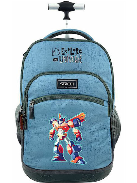 Street Robots School Bag Trolley Elementary, Elementary in Light Blue color