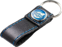 Volvo Leather Blue Keychain