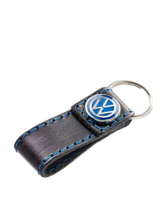Volkswagen Schlüsselanhänger Leder Blau
