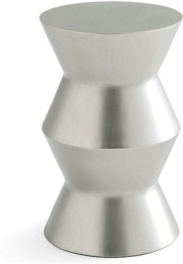Rotund Măsuță auxiliară Din aluminiu Argintiu L30xW30xH45cm.
