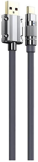 Remax RC-C052 USB 3.0 Кабел USB-C Мъжки - USB-C 66W Захранване PD Сив 1.2м