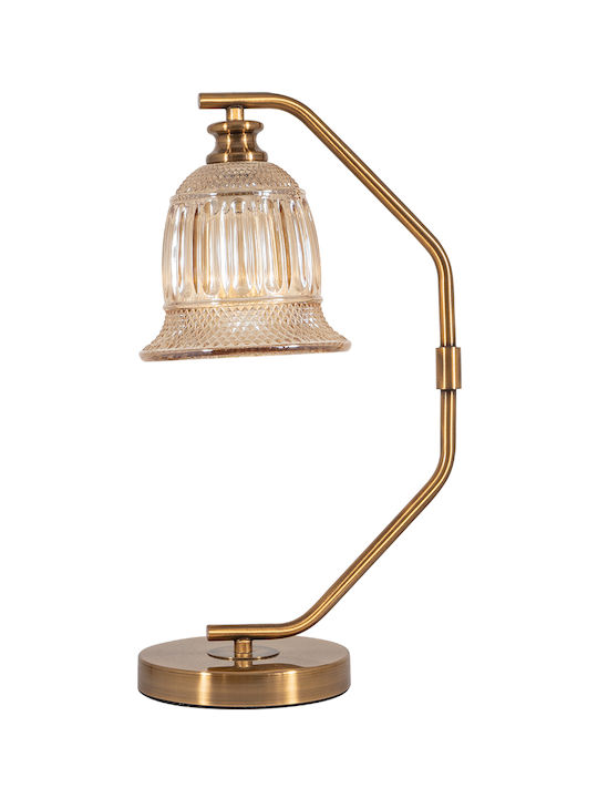 ARlight TLC 6833 Glass Table Lamp with Transparent Shade and Gold Base