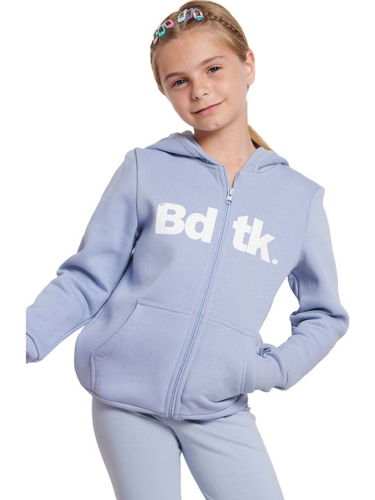 Athletic Kids Sweatshirt Cardigan Cotton with Hood Purple