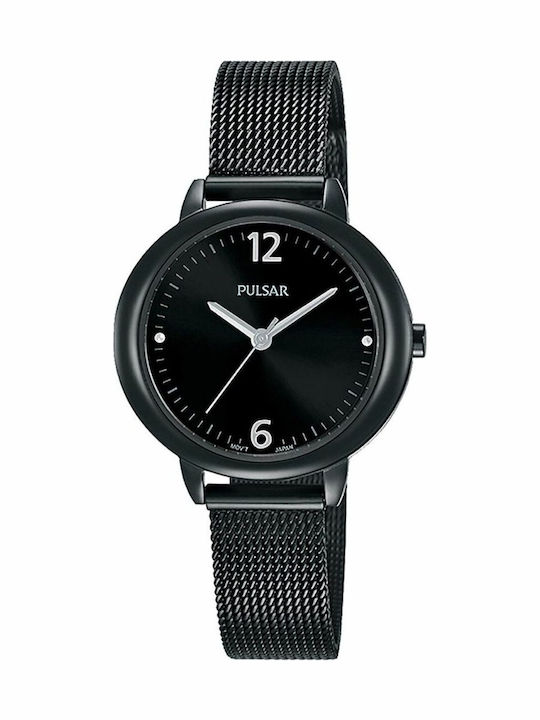 Pulsar Damen Uhr mit Schwarz Metallarmband