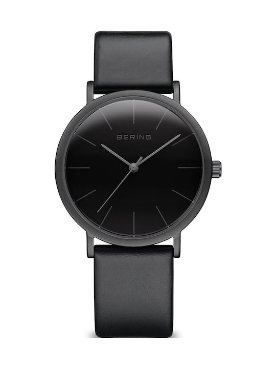 Bering Time Γυναικείο Ρολόι 36mm Μπαταρίας με Μαύρο Καουτσούκ Λουράκι
