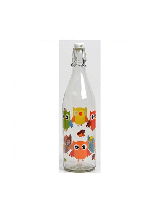 Cerve Eco-friendly Glass Water Bottle with Screw Cap Multicolour 1000ml