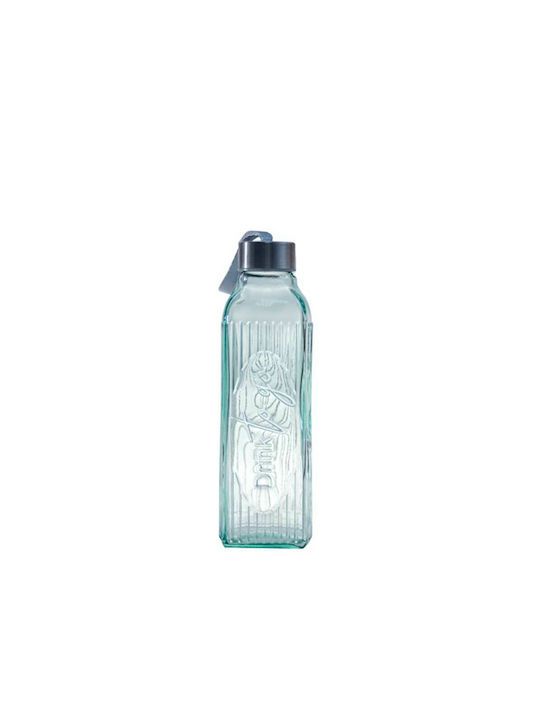 Glass Water Bottle with Screw Cap Transparent 640ml