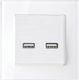 Elmark Walled Power Socket with 2 USB Ports White