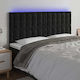 vidaXL Fabric Bed Headboard Black 180x118cm
