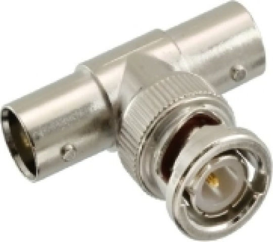 GBS Μετατροπέας BNC male σε BNC 2x female Ασημί 1τμχ 30.2770.00